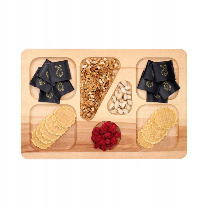 Taca drewniana 45x30x2 cm z drewna bukowego, solidna i elegancka