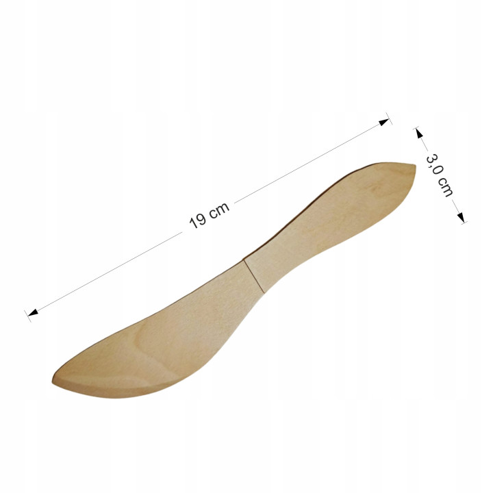 NOŻYK DO MASŁA DREWNIANY Z RĄCZKĄ Z NAKŁADKAMI