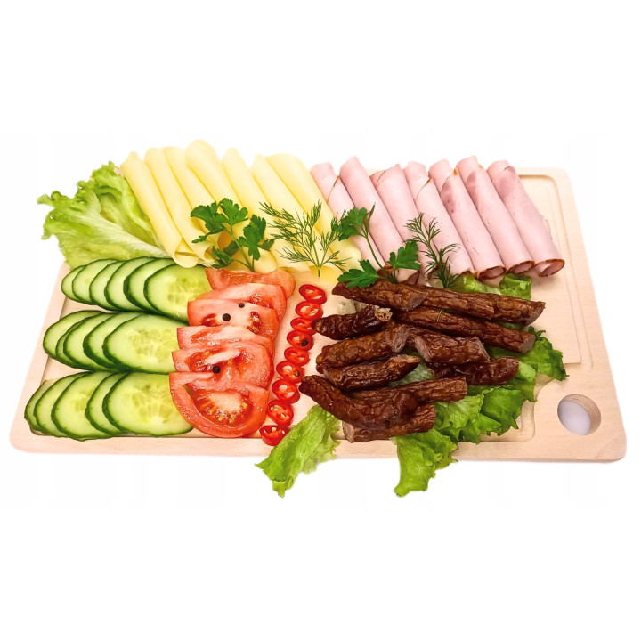 DESKI DO KROJENIA DREWNIANE PROSTOKĄTNE Z ROWKIEM ZESTAW 4 SZT.