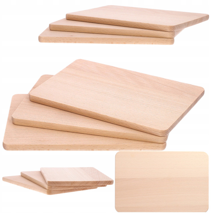 Mwood Komplet 3 Desek Śniadaniowych 22x14 Cm Do Krojenia Siekania Warzyw