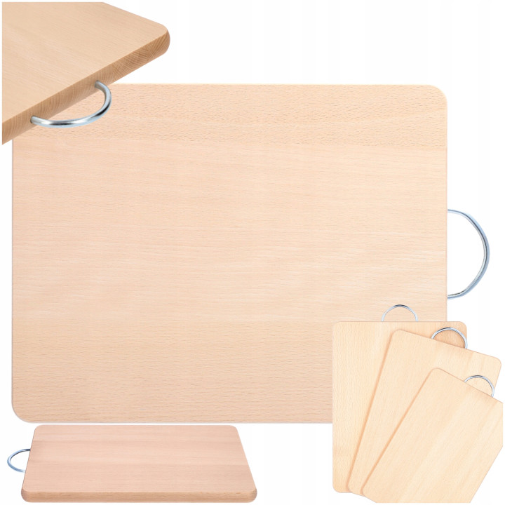 Mwood Deska Drewniana z Uchwytem Metalowym Średnia 30x20 Cm Do Krojenia